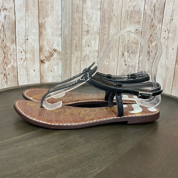 Sam Edelman Black Gigi Logo Thong‎ Sandal Size 6.5 Women - Picture 5 of 11